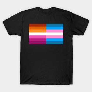 Custom Transgender Lesbian Transbian Flag T-Shirt